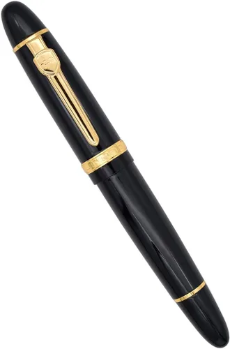 Vista 3 de Jinhao - Pluma estilográfica 159 negro lacado con borde dorado, dorado