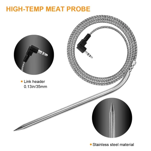 Vista 4 de Paquete de 2 piezas de repuesto para sondas de carne de Camp Chef, sensor de temperatura de parrilla de ahumador, accesorios para parrillas