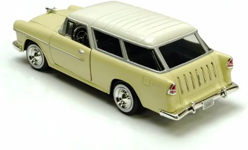 Vista 3 de 1955 Chevy Bel Air Nomad, amarillo - Motormax 73248 - Coche de juguete a escala 1/24 de Motor Max