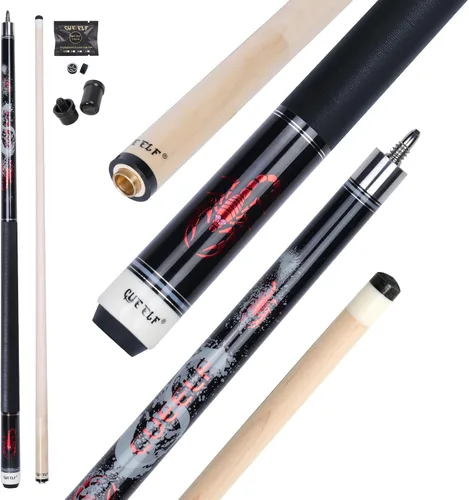 Vista 10 de CUEELF Scorpion Pool Cue Low Deflection 12.5mm Maple Titanium Joint