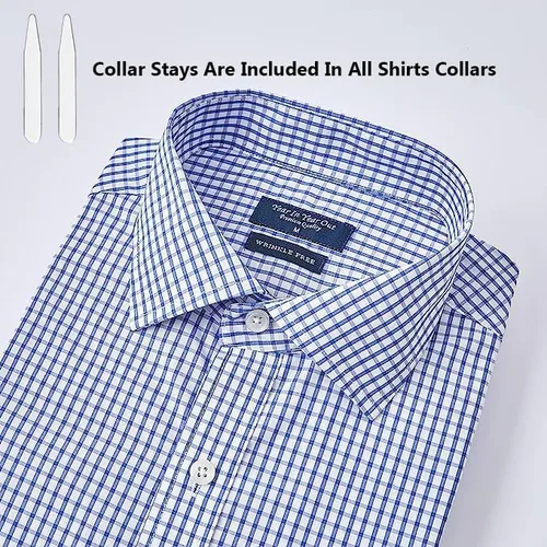 Vista 2 de Year In Year Out Camisa de vestir sin arrugas para hombre, ajuste regular, manga larga, resistente a las arrugas