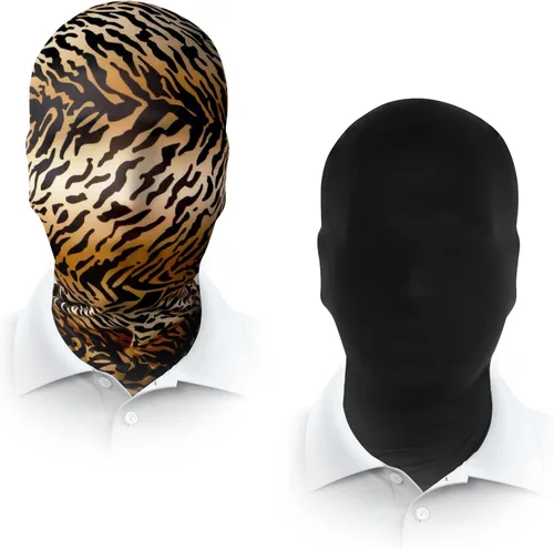 Vista 13 de JEGERMIG Paquete de 2 máscaras de cara completa con capucha para disfraz de Halloween y cosplay