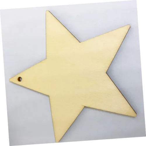 Vista 6 de EXCEART Recortes de estrella de madera sin terminar decoración de estrella de 5 puntas para proyectos de fabricación de joyas en el hogar