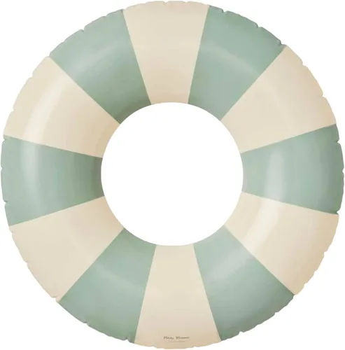Vista 28 de Petites Pommes Flotador de piscina a rayas para niños y niños pequeños, tubo interior duradero, diseño de rayas clásico impreso a mano, dona