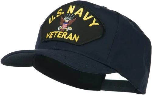 Vista 2 de e4Hats Gorra de perfil alto con parches militares militares de la Marina de los EE. UU marino
