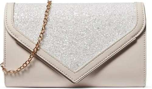 Vista 8 de Bolso de mano para mujer, bolso de mano con cadena desmontable para bodas y fiestas