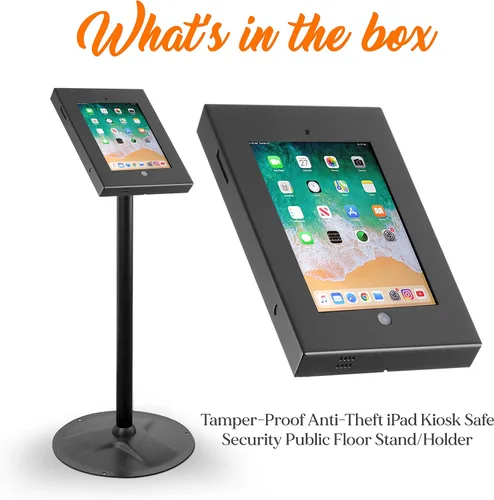 Vista 7 de [Usado] Pyle Soporte de seguridad antirrobo para tablet – Soporte de quiosco de aluminio resistente para iPad 2/3/4/Air – 37.8 pulgadas de altura