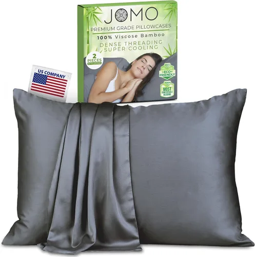 Vista 9 de Fundas de almohada con cremallera, tamaño estándar 26 x 20 pulgadas, 100% viscosa derivada de bambú, paquete de 2, color crema, fundas de almohada