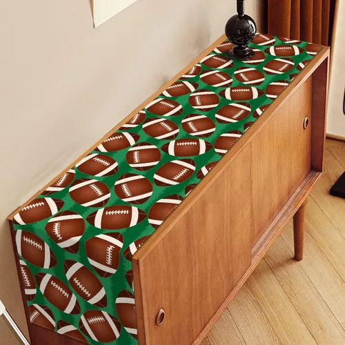 Vista 3 de Nepnuser Camino de mesa de fútbol para niños, decoración de fiesta de cumpleaños, estilo americano, día de juego, granja, hogar, comedor, cocina