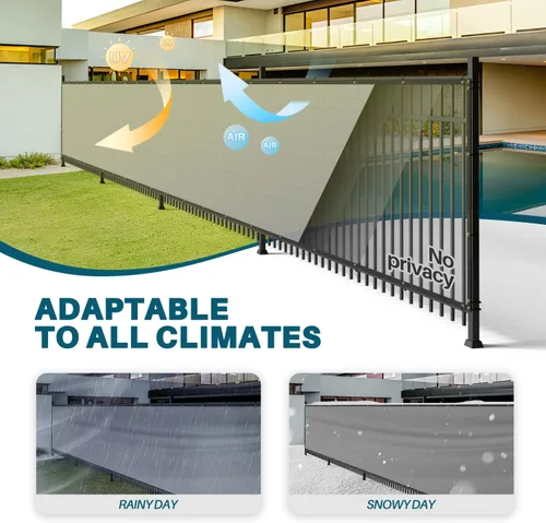 Vista 3 de Coarbor Pantalla de Privacidad para Cerca de 6' x 12' Pies, Malla de Protección contra Viento de Servicio Pesado, Red de Sombra de Cercado, Cubierta