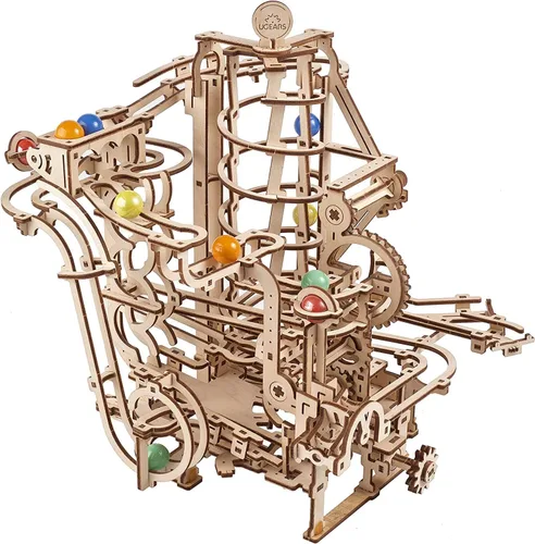 Vista 9 de UGEARS Cadena de Elevación de Carrera de Mármol 3D Rompecabezas de Madera para Adultos - Kits de Modelo de Madera para Modelos de Adultos