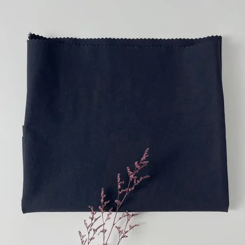 Vista 5 de Tela elástica de nailon de algodón de lino azul marino Calidad premium para moda, costura y decoración del hogar