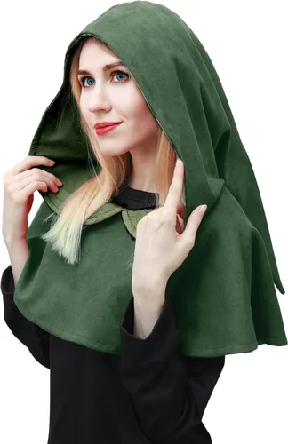 Vista 3 de DAZCOS Sombrero de capucha medieval multicolor resistente de gamuza sintética pagana accesorio de cosplay