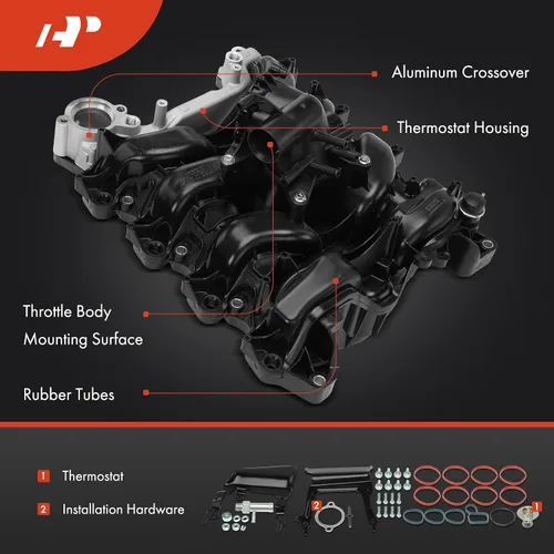 Vista 3 de A-Premium Colector de admisión superior del motor con junta [SOHC, 8 cilindros 4.6L] compatible con Ford F-150 2007-2008, E-150 2007-2008, E-250