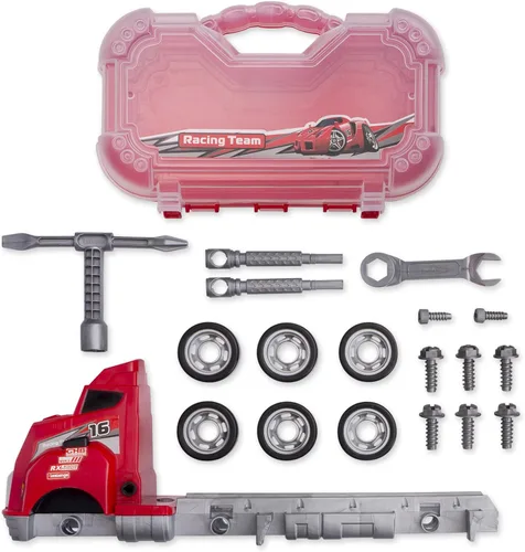 Vista 3 de Big Daddy Big Rig Tool Master - Transporte de camiones de juguete con herramientas para desmontar, construir y construir. Consigue a tu hijo este