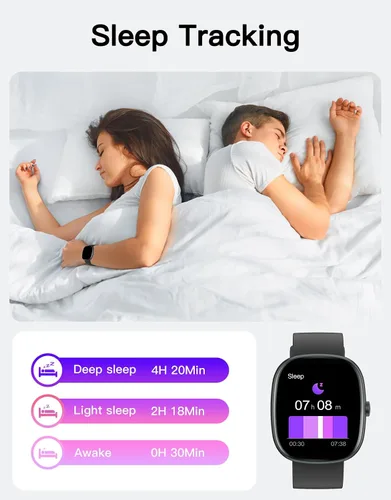 Vista 6 de Rastreador de actividad física para hombres y mujeres con llamadas Bluetooth, monitor de frecuencia cardíaca 24/7 y oxígeno en sangre, rastreador