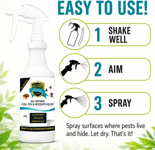 Vista 11 de Asesino de pulgas, garrapatas y mosquitos totalmente natural - 128 oz galón