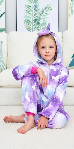 Vista 67 de Pijama de unicornio unisex para niños, enteritos para disfraz, Halloween