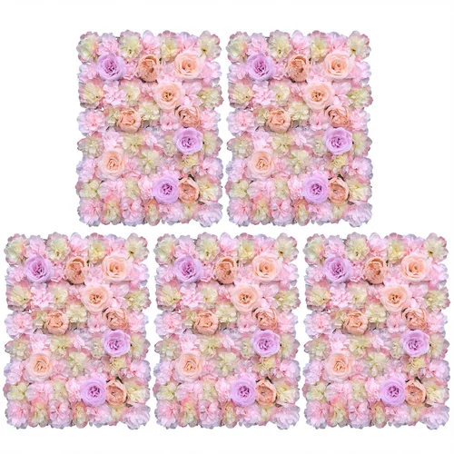 Vista 25 de Paneles de pared de flores artificiales de 16 x 24 pulgadas, tapetes de pared de flores de seda para jardín al aire libre, patio, valla, valla de 4
