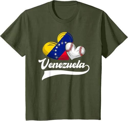 Vista 10 de Camiseta de béisbol venezolana con diseño de corazón y bandera de Venezuela, Negro