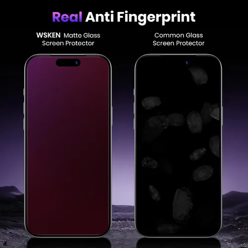 Vista 2 de WSKEN Protector de pantalla de privacidad mate para iPhone 17 Pro Max, protección ocular de vidrio templado inastillable para 17 Pro Max, 2