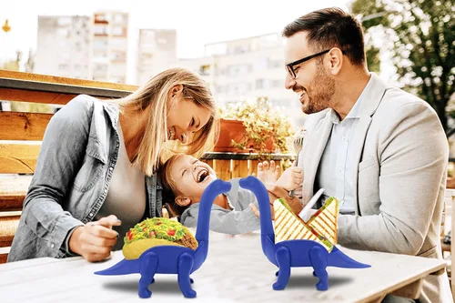 Vista 9 de Paquete de soporte para tacos de unicornio con soporte de tacos de dinosaurio azul para niños