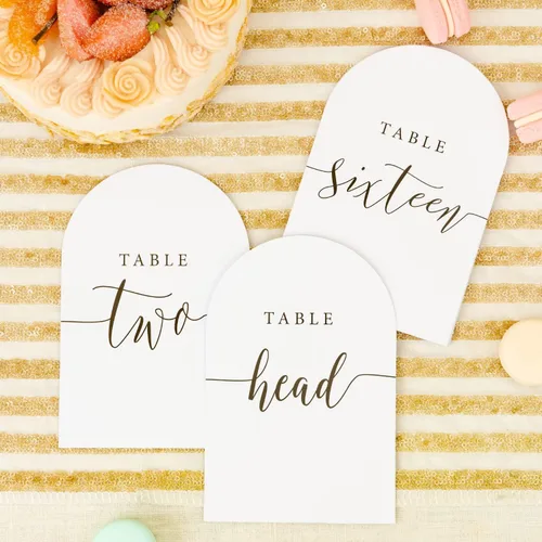 Vista 6 de Crisky Tarjetas de números de mesa con diseño de arco para bodas, aniversarios, cumpleaños, despedidas de soltera. Diseño negro de doble cara 4 x 6