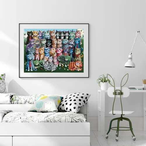 Vista 2 de Anatolian Puzzle - Cat Family Reunion 1000 Piece Jigsaw Puzzle #1030