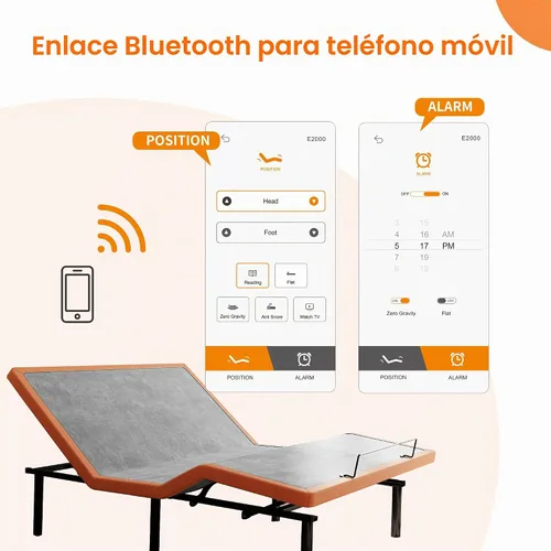 Vista 6 de ESHINE Base de cama ajustable individual XL con masaje y gravedad cero