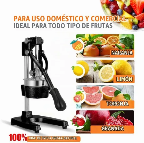 Vista 4 de Prensa Manual de Mano de Hierro Fundido Comercial de Servicio Pesado Naranja Cítricos Limón Lima Toronja Granada Exprimidor de Jugo de Fruta