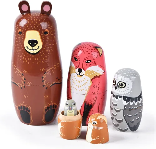 Vista 13 de Muñecas anidables, huevos de Pascua anidables, muñecas Matryoshka hechas a mano de madera para cumpleaños de niños o decoración del hogar