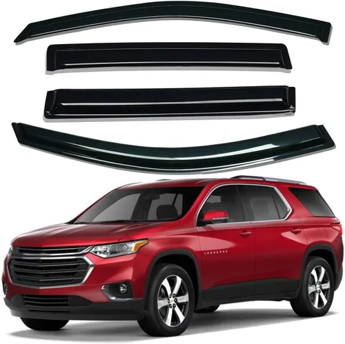 Vista 6 de Lightronic Visera de ventana de ventilación automática con clip extra duradero, se adapta a Chevrolet Traverse 2018-2023, protección UV, deflector