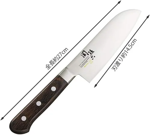 Vista 2 de Kai Kai institutions Magoroku - Cuchillo de cocina Santoku pequeño a la base, 5.709 in Fuji AB-5439