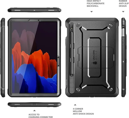Vista 7 de SUPCASE Funda para Samsung Galaxy Tab S8/Tab S7 con soporte (Unicorn Beetle Pro), [protector de pantalla integrado y soporte para bolígrafo S]