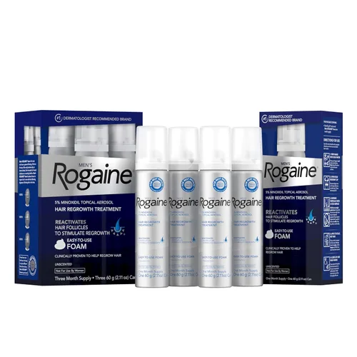 Vista 10 de Rogaine para hombres 5% minoxidil espuma tópica, suministro para un mes
