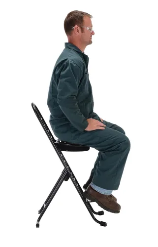 Vista 7 de Vestil CPRO-600S Sillas ergonómicas de trabajo de altura de acero de 14.25 pulgadas a 35.5 pulgadas. 220 libras de capacidad, color negro