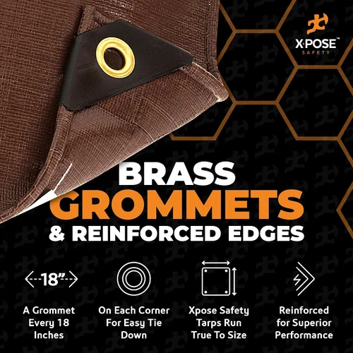 Vista 4 de Xpose Safety - Lona protectora de polietileno de 4 x 20 pies, 16 mil o 0.4mm de grosor, resistente y reforzada para evitar desgarros, resistente a