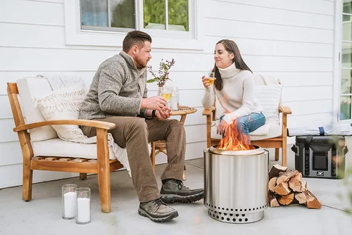 Vista 7 de Solo Stove Ranger 2.0 con soporte, hoguera portátil sin humo de 15 pulgadas, chimenea ligera para exteriores con cenicero extraíble, acero