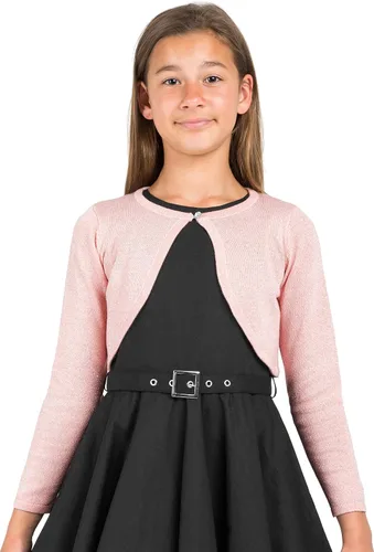 Vista 3 de BOLEROSE Cárdigan brillante de manga larga para niñas Bolero