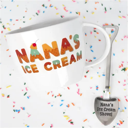 Vista 7 de Cuenco y cuchara para helado de Papa, ideal para el día del padre, Navidad o regalo de cumpleaños