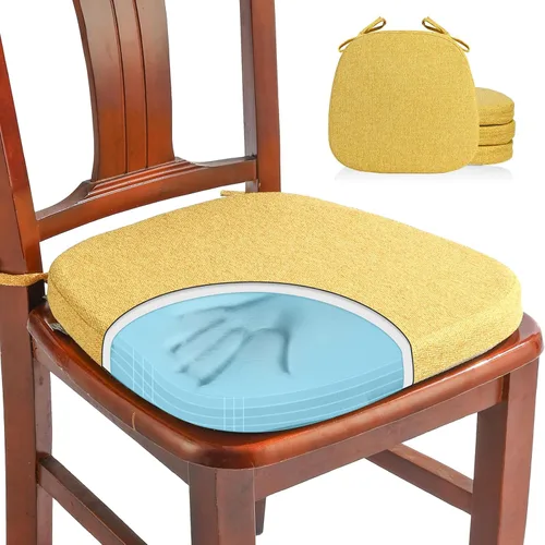 Vista 9 de SINOSSO 1 paquete de cojines de espuma viscoelástica para silla de comedor, tela tejida amigable de 16 pulgadas en forma de U, cómoda almohadilla