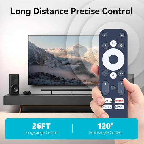 Vista 5 de ZWP Control remoto de voz de repuesto G10 para MECOOL KM7 Plus S905Y4 Android TV Box R-C-OHS-C008 Anker Nebula 4K Streaming Dongle, para Onn Strong