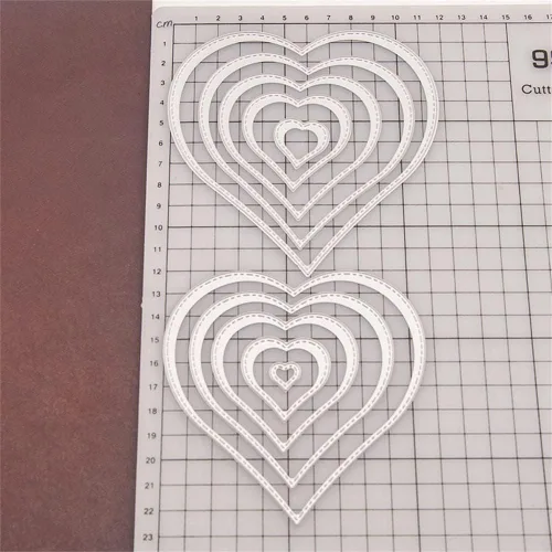 Vista 5 de 10 troqueles de corte de corazón de amor, corazones de amor para el día de San Valentín, plantillas de metal en relieve, molde de plantilla