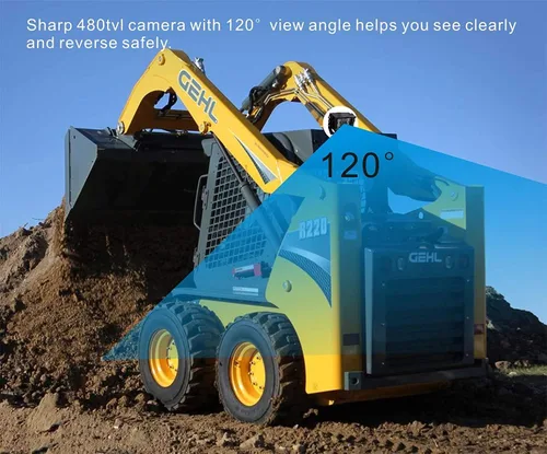 Vista 7 de AHD 1080P Sistema de cámara de visión trasera inversa con cable de 7 pulgadas, línea de guía, cámara de visión nocturna IR impermeable IP69K