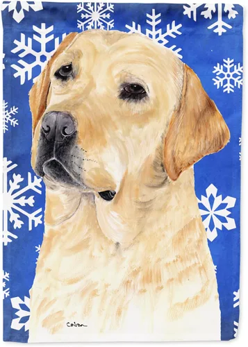 Vista 117 de Caroline's Treasures SC9374GF Bulldog English Snow flakes Holiday Garden Flag Buzón Bandera decorativa para patio exterior, patio, obras de arte
