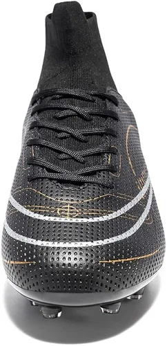 Vista 4 de JIEBUNIAO Zapatos deportivos de fútbol para hombre, botas altas con picos para exterioresinteriores, para niños y niñas, tenis de entrenamiento