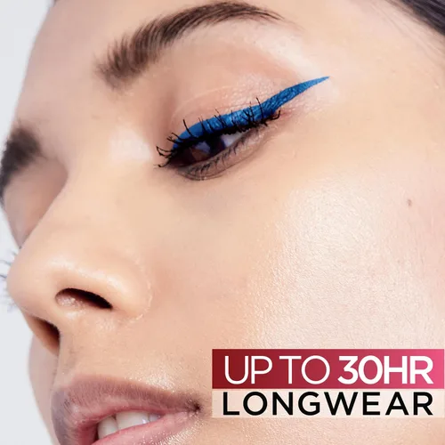 Vista 2 de L'Oreal Paris Cosmetics Paris Makeup Infallible Grip Delineador de ojos de fieltro de precisión, resistente a las manchas, delineador de ojos Azul