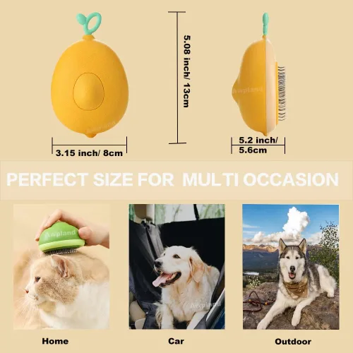Vista 3 de Cepillo de limón para mascotas – Liberación de pelo para quitar y arreglarse, herramienta portátil para eliminar pelos cortos, gatos, cachorros