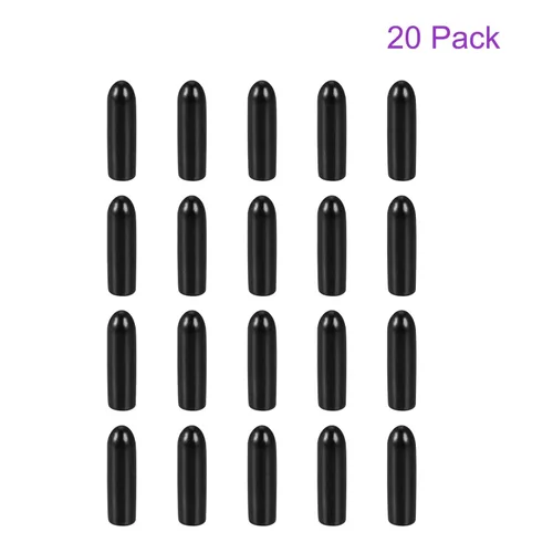 Vista 6 de DMiotech Paquete de 20 protectores de rosca de tornillo negros de identificación de 0.079 pulgadas (0.079 in), tapas de goma para pernos
