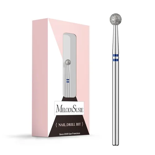 Vista 30 de MelodySusie Broca para uñas de limpieza de cutículas en forma de pera de 1.2mm, 3/32'', Limpiador profesional de carburo diamantado de seguridad